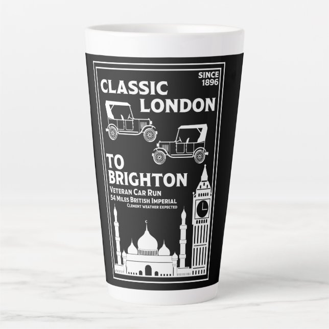 Tasse Latte Course De Voiture Vétérinaire De Londres À Brighto (Devant)