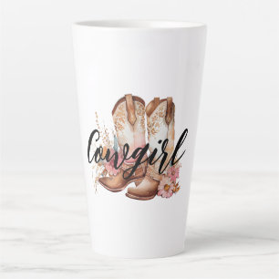 Tasse Latte Cowgirl Brown western Cowboy Boots