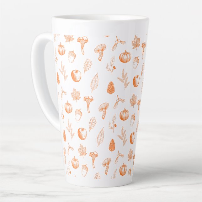 Tasse Latte Cozy Autumn Pattern (Angle gauche)