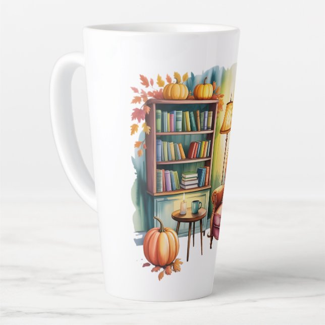 Tasse Latte Cozy Home Reading Bouteilles — Framed Wall  (Angle gauche)