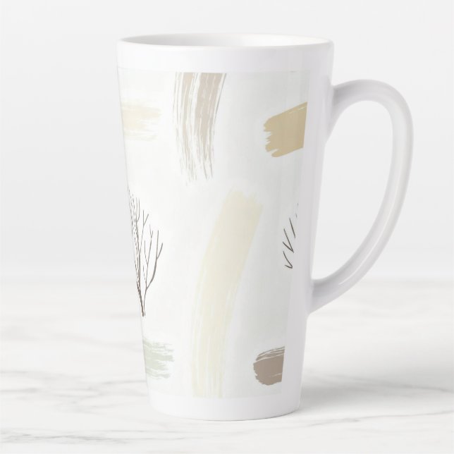 Tasse Latte Cozy  Minimal Winter Aesthetic Pattern   (Droite)