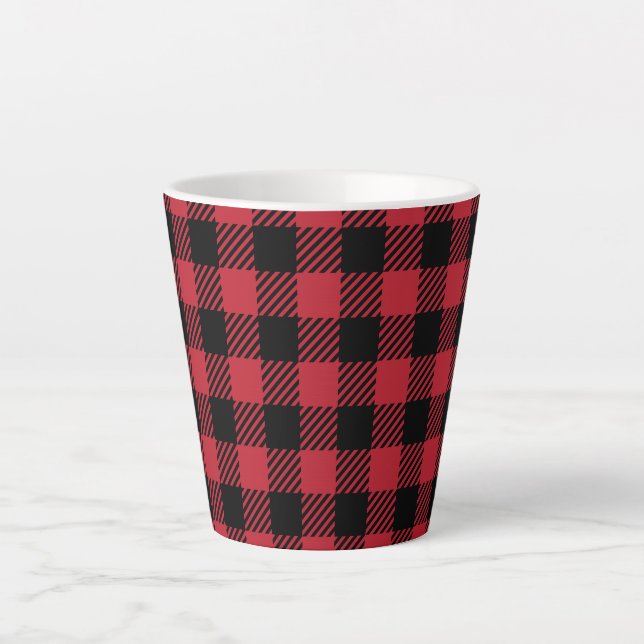 Tasse Latte Cozy Winter Red Buffalo Check (Devant)