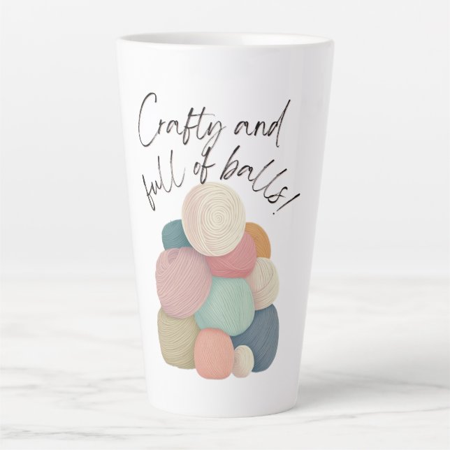 Tasse Latte Crafty et plein de balles | Bouchon de spécialité (Devant)