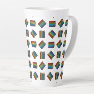 Tasse Latte Crayons de couleur arc-en-ciel