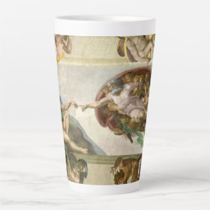 Tasse Latte Création de l'homme par Michel-Ange (Création d'Ad