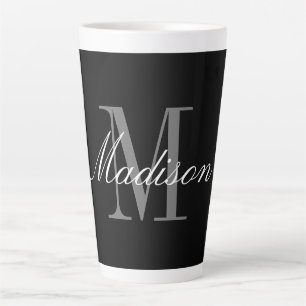 Tasse Latte Créer votre propre monogramme Nom initial