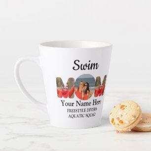Tasse Latte Créer votre propre sport maman photo collage nage 