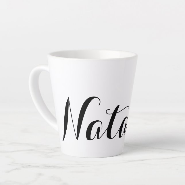 Tasse Latte Créez votre propre cadeau personnalisé de nom pers (Angle gauche)