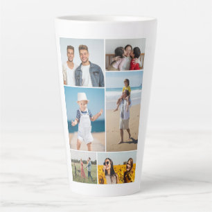 Tasse Latte Créez votre propre collage de 6 photos