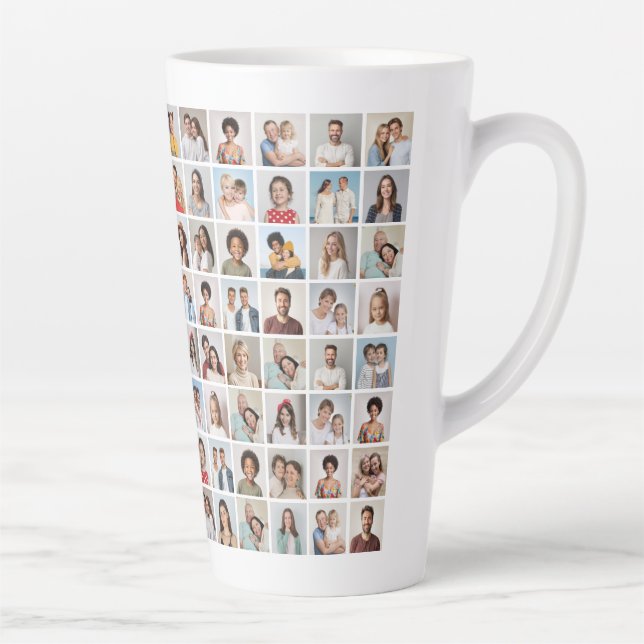 Tasse Latte Créez votre propre collage de 96 photos (Droite)