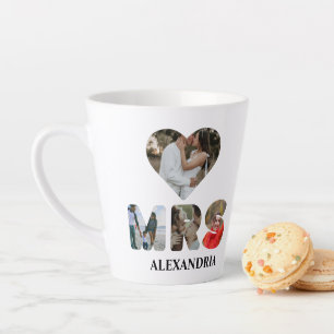 Tasse Latte Créez votre propre couple Mr et Mrs photo Matching