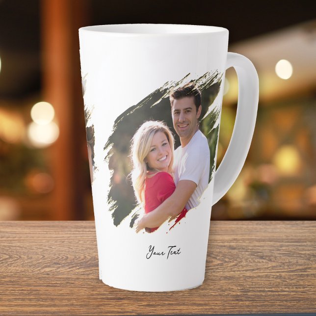 Tasse Latte Créez votre propre photo personnalisée et votre te (Create Your Own Custom Photo and Text Large Coffee Latte Mug)