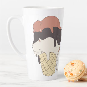 Tasse Latte Crème de glace de chat Cone Cute