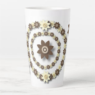 Tasse Latte Crème et... Chocolat Brown Floral