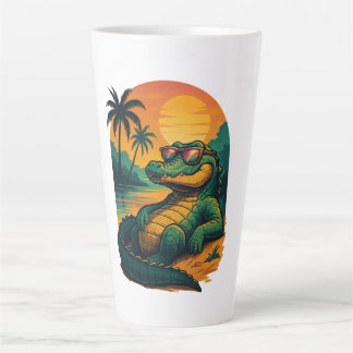 Tasse Latte Crocodile d'été sans fin - Rétro