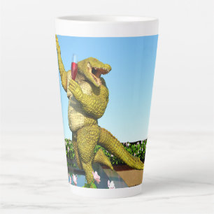 Tasse Latte Crocodile drôle Champagne Fête Piscine Art