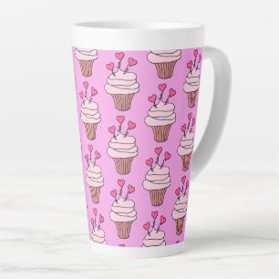 Tasse Latte Cubes Cupcakes Rose