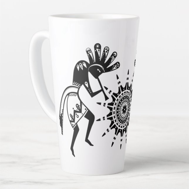 Tasse Latte Culture amérindienne - Soleil Danser Kokopelli 1 (Angle gauche)