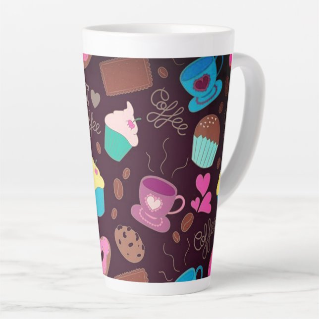 Tasse Latte Cups et cupcakes au café (Angle droit)