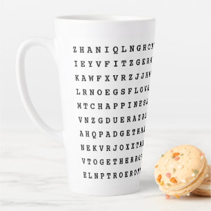 Tasse Latte Custom 12 Word Family Word Recherche de mots Cuisi