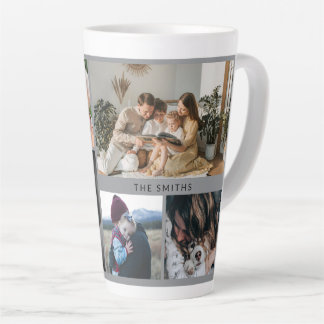 Tasse Latte Custom Six-Photo Collage and Personalized Text