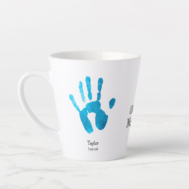 Tasse Latte Custom Two handprints We love you, Mommy!  (Gauche)