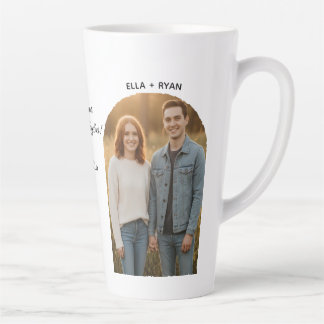 Tasse Latte Custom Valentine's Day Couple’s Name & Picture