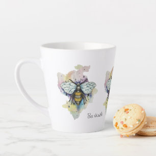 Tasse Latte Cute Bee And Rainbow Wash