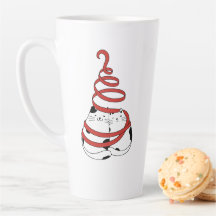 Cute Christmas cat couples in love minimalist