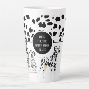 Tasse Latte Cute Dalmatienne, en noir et blanc, des endroits h