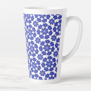 Tasse Latte Cute et moderne Blue Evil Eye Floral Art Motif