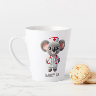 Tasse Latte Cute Koala Oear Nurse Personnalisée