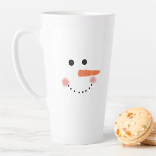 Tasse Latte Cute minimaliste Snowman de Noël