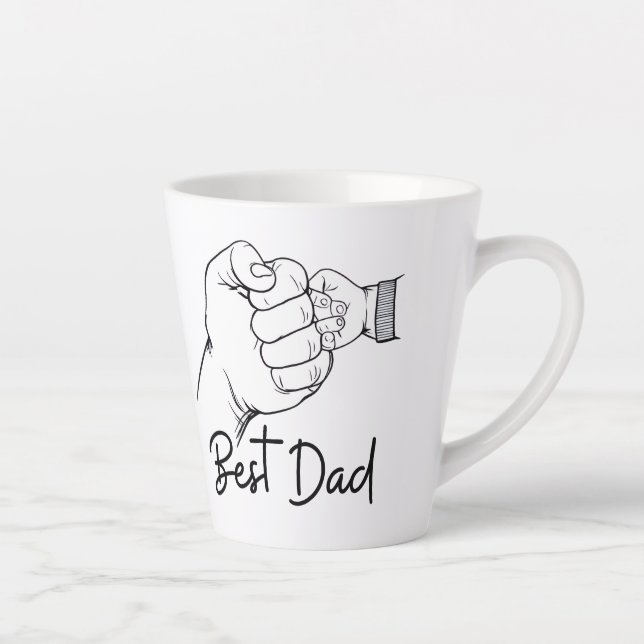 Tasse Latte Cute Modern Best Dad  (Droite)