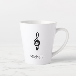 Tasse Latte Cute Musical Treble Clef Personnalisé