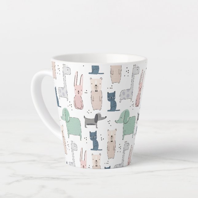 Tasse Latte Cute Pastel Baby Motif animal (Angle gauche)
