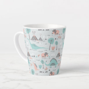 Tasse Latte Cute Pastel Dinosaur Motif