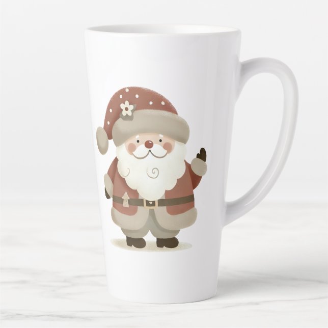 Tasse Latte Cute Santa Claus & Drawing Christmas (Droite)