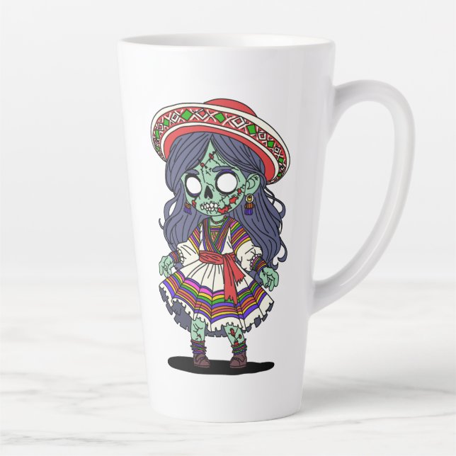 Tasse Latte Cute Zombie péruvien (Droite)