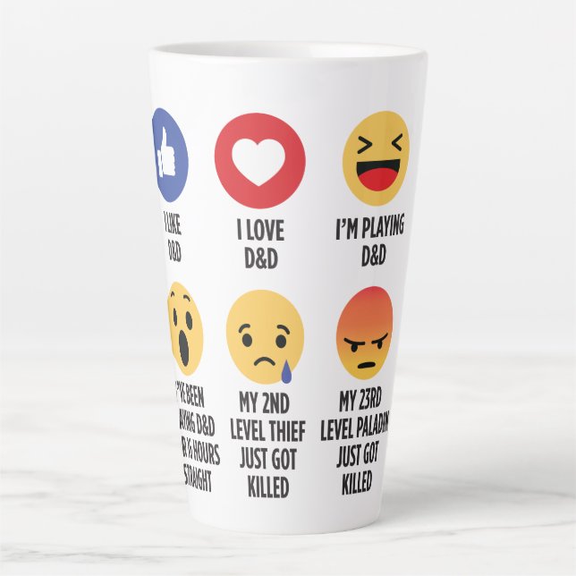 Tasse Latte D&D Emojis (Devant)