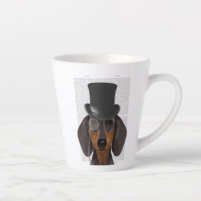 Tasse Latte Dachshund, Hound officiel et Casquette (Droite)