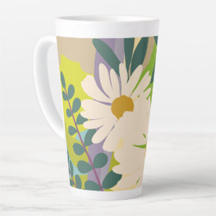 Tasse Latte Daisy Boldue en Fleur avec des Blocs de Couleurs V