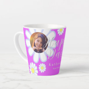 Tasse Latte Daisy Simple Photo Violet