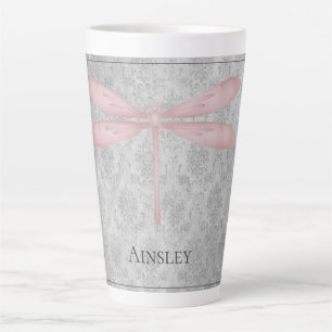Tasse Latte Damas de libellule rose