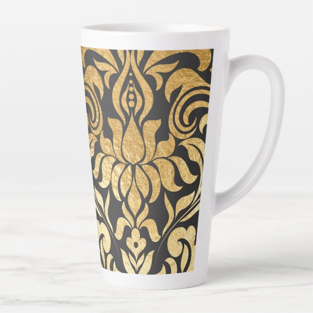 Tasse Latte Damassé doré (journal assorti disponible) (Droite)