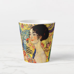 Tasse Latte Dame Gustav Klimt avec ventilateur