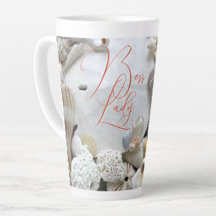 Tasse Latte Dame Patronne Coquilles De Dollars De Sable