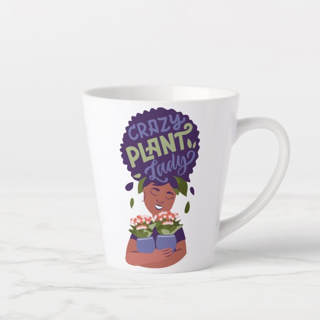 Tasse Latte Dame Plante folle de la femme noire, Plantes de br (Droite)