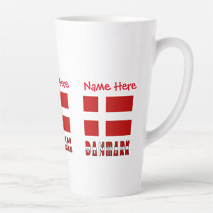 Tasse Latte Danmark Dannebrog Personnalisation 