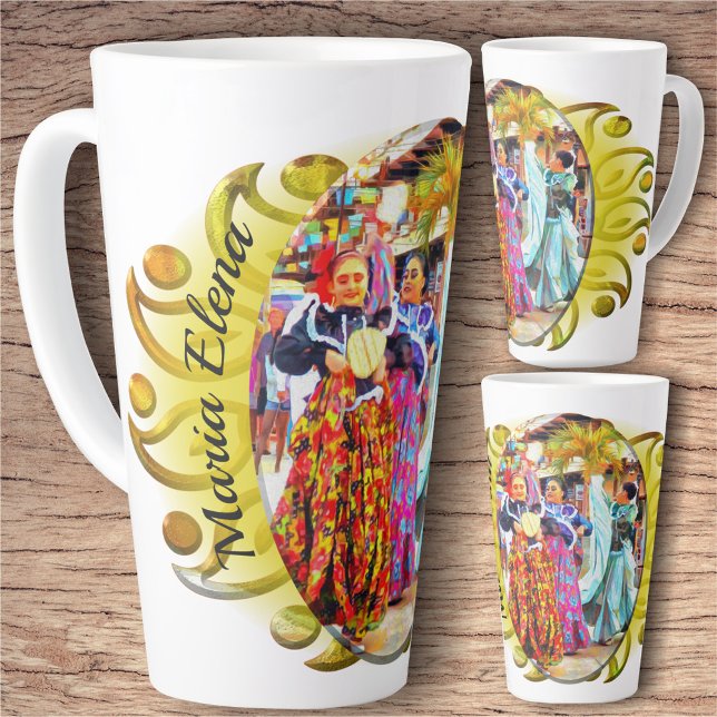 Tasse Latte Danseurs du Festival mexicain de Ceviche 2549 (Créateur téléchargé)